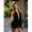 Black-L, variant on Black Halter Neck Sheer Mesh Jumpsuit With Ruched Detail Deep V-Neck Mini