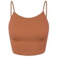 thumbnail image 2 of A2Y Women's Basic Ribbed Seamless Cropped Cami Camisole Tank Tops Almond LXL, 2 of 3