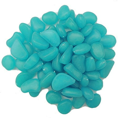 Making A Round Patio With Pavers Easygoby 100 Man-made Blue Glow in the Dark Pebbles Stone for Garden Walkway--Making Your Garden or Yard Looks Different from Your Neighbors` at night ()