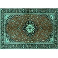 thumbnail image 1 of Ahgly Company Machine Washable Indoor Rectangle Persian Turquoise Blue Traditional Area Rugs, 4' x 6', 1 of 4