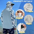 thumbnail image 6 of Bulopur Men's UPF 50+ Fishing Hoodie Camo Hunting Fish Print Long Sleeve Sun Protection Shirt with Breathable Face Mask for Outdoor Hiking Running, 6 of 8