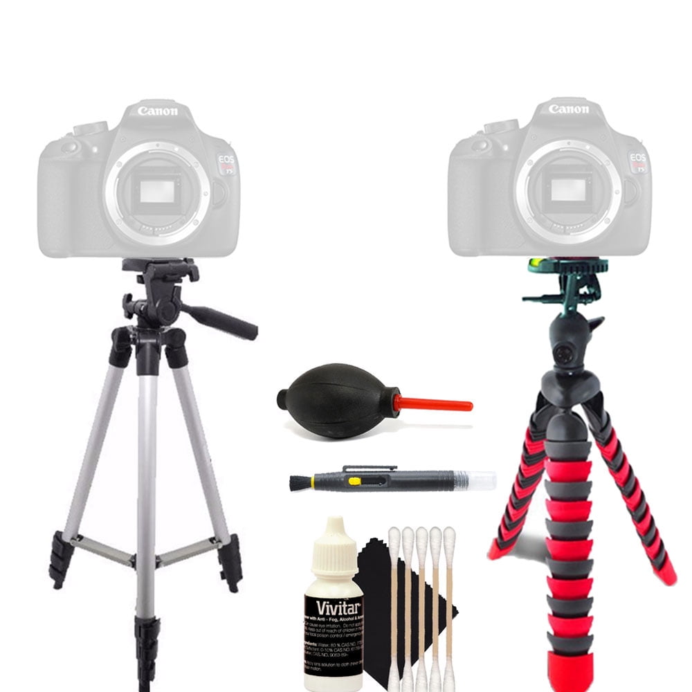 Tall Tripod and Flexible Tripod with Accessory Kit for Canon EOS Rebel