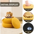 thumbnail image 4 of Tcbosik Cute Macaron Ottoman with Storage, Plush Teddy Velvet Stool for Toy & Blanket Organization - Functional & Decorative Footrest,15"Dia x 11.8"H, Yellow, 4 of 7