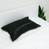 MLINS  Silk Pillow Case Cases Satin Pillowcases Individual Travel Black