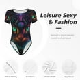 thumbnail image 6 of Rateoe Futuristic Cat Warrior Printed Women Rash Guard Short Sleeve,Tummy control Swimsuit Surfing Swimsuit Bathing Suit Short-sleeved Onesie UPF 50+, 6 of 6