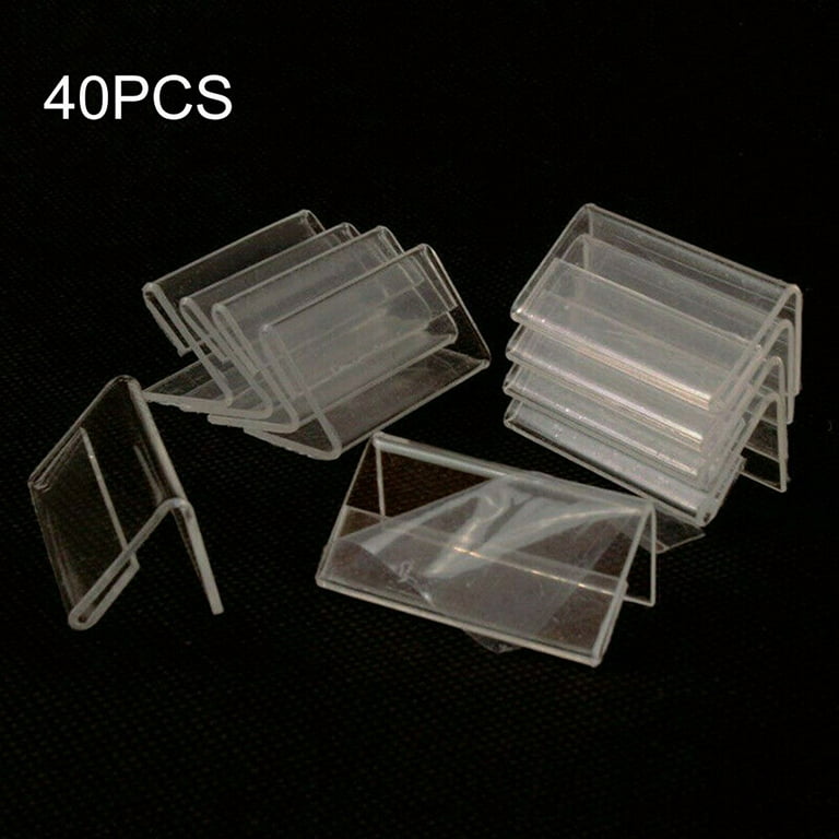 Cogfs Tag Stand, Mini Acrylic Sign Display Holder Price Name Card Tag Label  Stand Bracket 40 Pcs