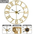 thumbnail image 4 of Sorbus Large Wall Clock for Living Room Decor - Wall Clock for Kitchen - 32 inch Big Wall Clock Decorative - Battery Operated Analog Large Clock for Bedroom, Home, Kitchen, Office, Wall Decor (Gold), 4 of 7