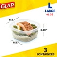 thumbnail image 2 of Contenedores de Almacenamiento de alimentos Gladware 42 Oz Cuadrado Grande 3 Unidades, 2 of 9