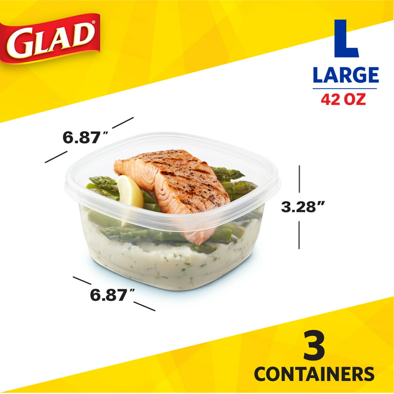 Glad Food Storage Containers, Matchware Rectangle, Two 32 Ounce, Two 64  Ounce, Tableware & Serveware