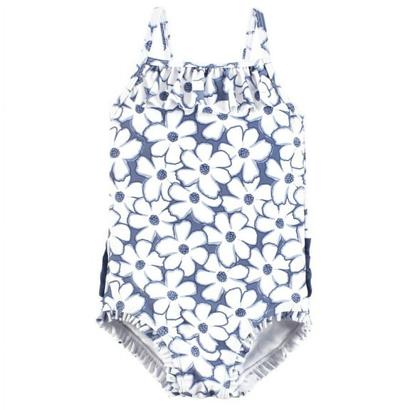 Hudson Baby Girls Toddler Swimsuit, Blue Cosmos, 2T