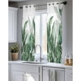 thumbnail image 5 of Palm Leaves Tropical Sheer Curtains 39 Inch Length 2 Panels Set for Living Room/Bedroom, Green Botanical Summer Kitchen Curtains Grommet Semi-Sheer Curtains Drapes Voile Window Treatments 27.5"x39"x2, 5 of 7