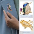 thumbnail image 3 of VERDANVERSE Crystal Rhinestone Magpie Brooch with Enamel Alloy Flower for Clothing Decoration, 3 of 6
