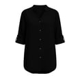 thumbnail image 6 of Women's Solid Color Long Sleeve Button Down Shirt with Collar and Pocket, 6 of 6