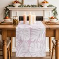 thumbnail image 2 of Table Runners 70 Inches Long Dress Scarves, Palm Tree Monstera Farmhouse Coffee/Dining/Kitchen Table Decor, Holiday Table Runner, Lavender White Leaf Boho Botanical Tropical 13x70 Inch, 2 of 9