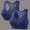 Blue, variant on 2 Pack Womens Zip Front Sports Bra, Medium Support Wireless Padded Racerback Athletic Yoga Bras