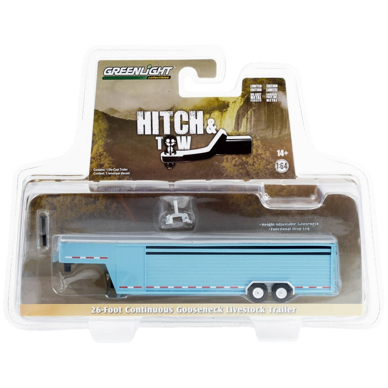 鉄道模型 TURNPIKE LIVESTOCK TRAILER MAMMOTH 26-Foot Continuous Gooseneck Livestock Trailer Light Blue
