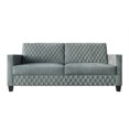 thumbnail image 3 of Castle Place Modern Luxe Velevet Diamond Tufted Upholstered Sofa, Light Blue, 3 of 8