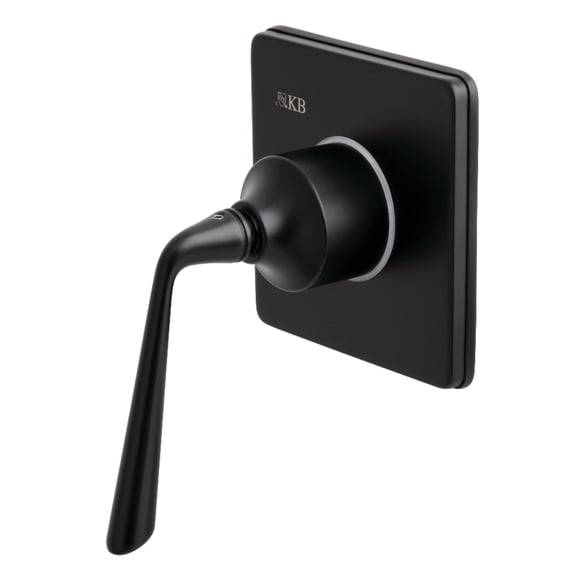 Kingston Brass KS3040ZL Single-Handle Three-Way Diverter Valve with Square Trim Kit in Matte Black