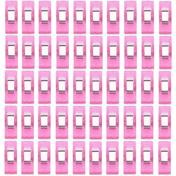 50Pcs Clear Plastic Clips for Sewing, Craft, Quilt Binding, Rosin Clothespins, Multipurpose Snaps for Home and Office, Reusable Assorted Size