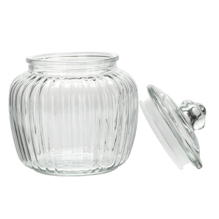 Nuolux Glass Candy Jars Storage Food Lid Bowl Jar Lids Sugar Container Containers Sealing Dish Airtight Tea Dog Canisters, Size: 14.5x14.5cm