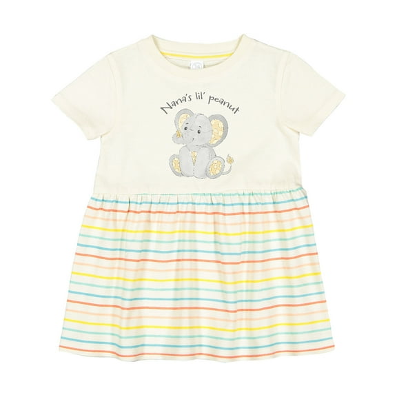 Inktastic Nana's Lil' Peanut Polka Dot Elephant Girls Baby Dress