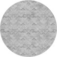 thumbnail image 2 of Addison Rugs Dream Shag Premium Machine Washable Transitional Shells Gray Round Rug, 8' x 8', 2 of 8