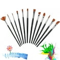 thumbnail image 4 of 12pcs Nylon Hair Drawing Brush Various Specification Short Rod Drawing Pens for Gouache Oil Painting, 4 of 11