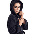 thumbnail image 4 of TowelSoft Women's Terry Black Bathrobe, Hooded (Large/ OneSize) | Soft, Comfy, and Absorbent | for After the Shower or Spa, 4 of 5