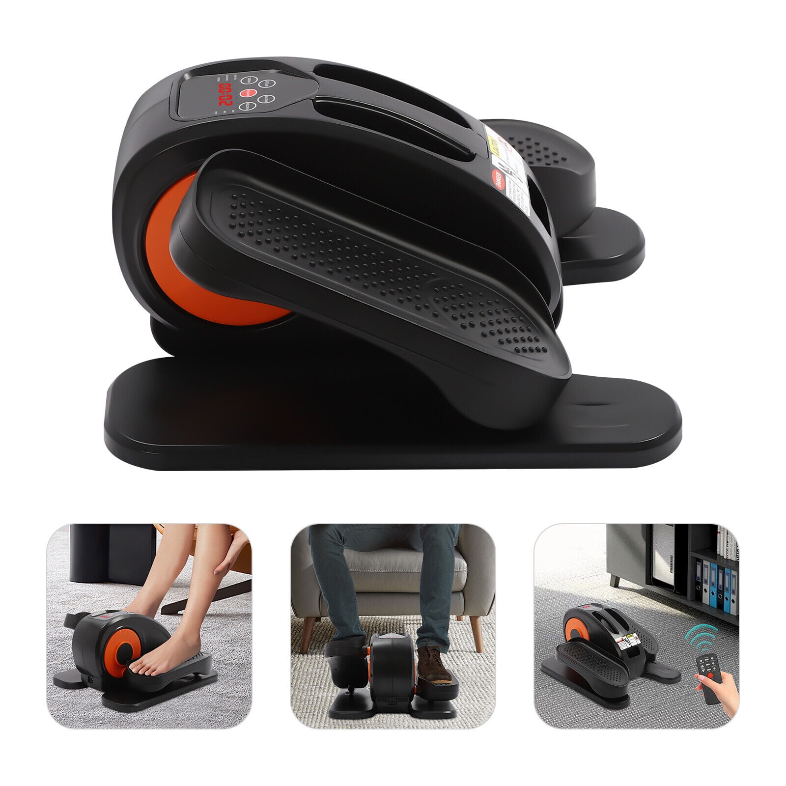 Under Desk Elliptical Machine, Electric Ellipse Leg Exerciser with Remote Control, Seated Pedal Exerciser for Home