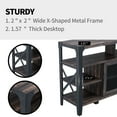 thumbnail image 5 of OKD Industrial Tall TV Stand with Open Shelves Metal for Max TVs up to 65", Dark Rustic Oak Finish, 5 of 7