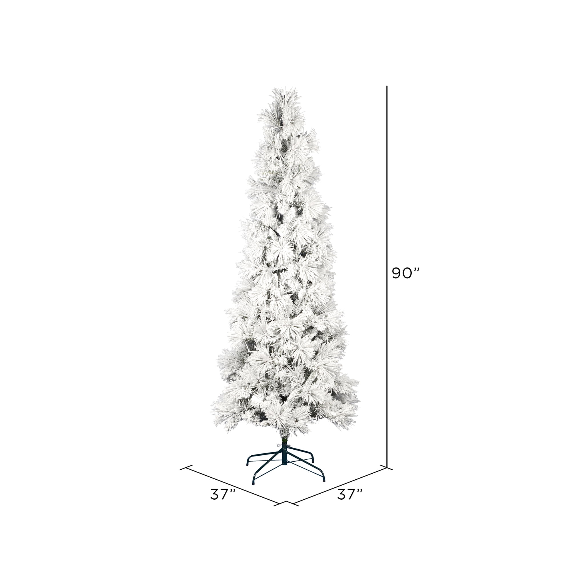 Vickerman 7.5' x 37" Unlit Flocked Atka Pine Pencil Artificial Christmas tree