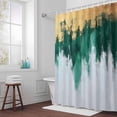 thumbnail image 5 of Abstract Art Fabric Shower Curtain Green Gold Washable Shower Curtains for Bathroom, Waterproof Bath Curtain with Hooks Home Decor 72x72in, 5 of 8