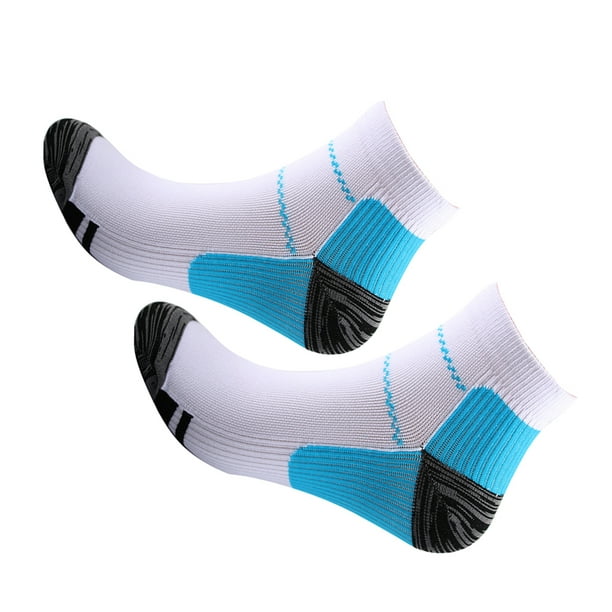 Calcetines de Compresión Qarigey Cómodos para Aliviar Fatiga del Pie 2 Piezas Azul S/M