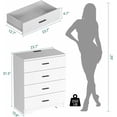 thumbnail image 3 of Dresser for Bedroom with Power Outlets Wood 4 Drawer Dresser with Large Organizer Tall Chest of Drawers Closet for Bedroom Living Room Kids Room Hallway, 3 of 14
