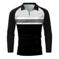 thumbnail image 4 of DPTALR Chemise à Col pour Hommes Imprimée Manches Décontractées Fermeture Éclair Col Rabattu Blouse, 4 of 5