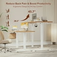 thumbnail image 2 of 47.2 Inch Electric Height Adjustable Standing Desk, Ergonomic Home Office Desk with Memory Preset, Sit to Stand Computer Desk with Hooks, Light Rustic Brown, 2 of 9