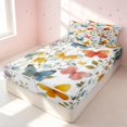 thumbnail image 3 of Erosebridal Princess Butterfly Zipper Twin Comforter Sets with Fitted Sheet and 2 Pillowcases, Chic Wildlife Zipper Bedding Set, Stars Reversible, Soft Pastel, Stars Reversible, 3 of 7