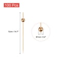 thumbnail image 2 of Uxcell 100Pcs Palillos de Cóctel de Perla de Bambú para Bebidas, Comida y Frutas, Oro Rosa, 2 of 6