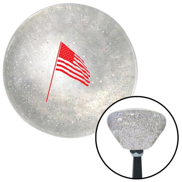Bouton de Changement de Vitesse en Flocons de Métal Rétro Transparent avec Insert M16 x 1,5