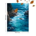 thumbnail image 3 of Ocean Waves Rocky Coastline Impasto Canvas Print Wall Art for Living Room Office Coastal Decor, 3 of 8