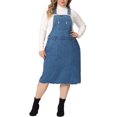 thumbnail image 2 of Agnes Orinda Women's Plus Size Jean Skirt Distressed Racerback Suspender Denim Overall Dress 4X Blue, 2 of 7