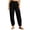 Black, variant on LIaqionyy Women Pants Casual Flowy Pant Elastic Waist Jogger Vacation Beach Lightweight Lounge Trousers with Pockets