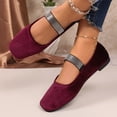 thumbnail image 3 of Xucatan Women's Fashionable Velvet Mary Jane Flats with Rhinestone Embellished Strap, Pointed Toe Slip-On Shoes with Cushioned Insole, Flexible Non-Slip Sole Comfortable Flats Gift, 3 of 9
