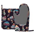 thumbnail image 3 of Disketp Colorful Mushrooms In Doodle Style Oven Mitts And Potholders Bbq Gloves-Oven Mitts And Pot Holders With Recycled Infill Silicone Non-Slip Cooking Gloves For Cooking Baking Grilling, 3 of 9