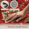 thumbnail image 6 of ODIKA 6'x9' Red Vibrant Geometric Symmetry Design Washable Area Rug Intricate Tribal Motifs with Bold Border Detailing for Queen Size Bedroom, Under Bed, Master Suite, Easy Care, Non-Shedding, 6 of 7