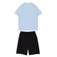 thumbnail image 3 of Sueño Traje de pantalón corto con cintura elástica y cuello redondo de manga corta estampado informal para niño Azul claro 150, 3 of 3