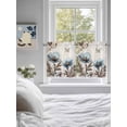 thumbnail image 4 of Half Window Curtains 24 Inches Long, Teal Tulip Window Treatment Curtain Drapes, Vintage Spring Floral Summer Botanical Brown Short Curtains Tiers for Kitchen Over Sink, 27.5"x24", 2 Panels, 4 of 7