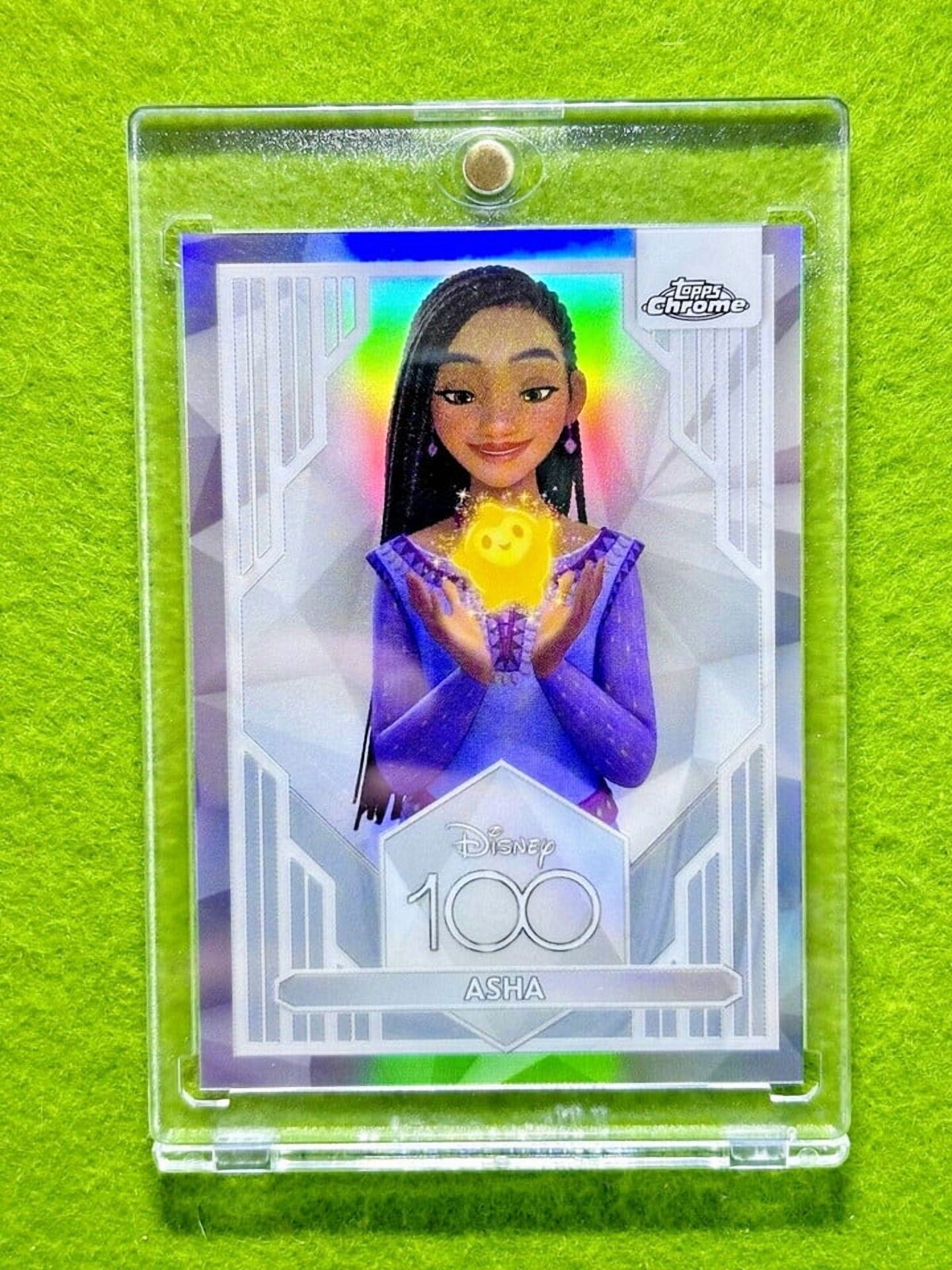 ASHA WISH Disney 100 REFRACTOR Card SILVER PRIZM 2023 Topps Chrome Lorcana USA