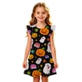 thumbnail image 5 of FYDUU Halloween Dresses for Girls Nightgowns Cute Summer Sleep Shirts Flutter Sleeve Princess Nightdress Casual Nightgown Cartoon Print Dress 3-4 Years, 5 of 5