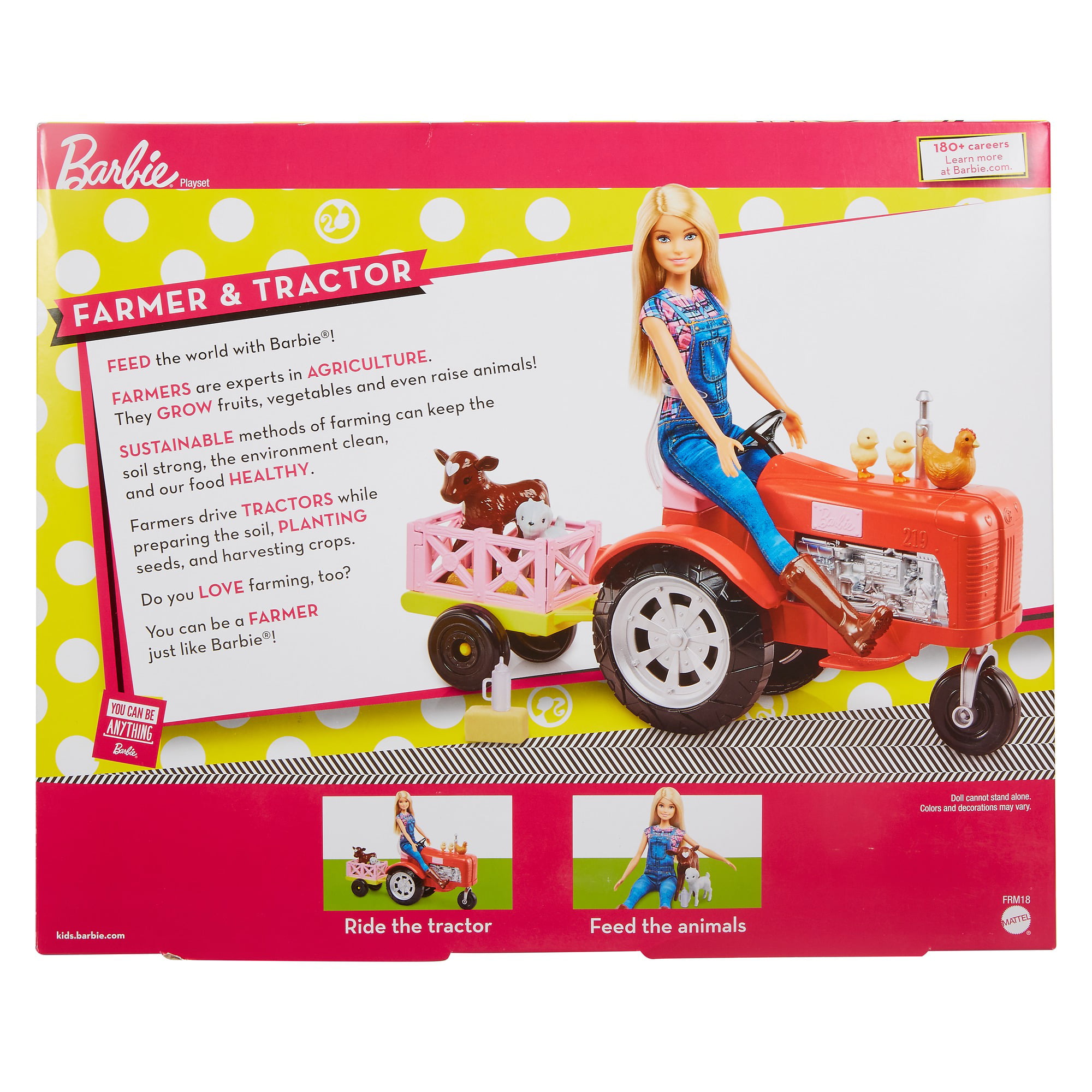 lettergreep Mijnenveld Beschaven Barbie Careers Farmer Doll and Tractor with Themed Accessories - Walmart.com